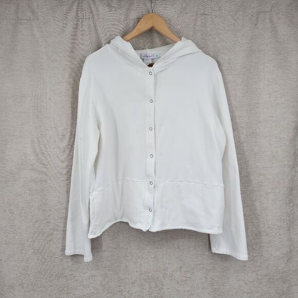 Fresh Produce White Cropped Pants and Matching Jacket Leisure Set Cotton - Picture 8 of 14